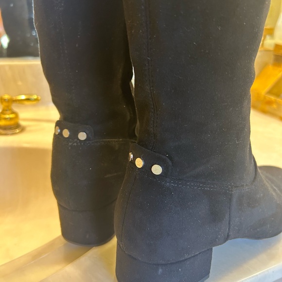 Thigh High Boots, Black Suede by Dolce Vita, Short Heel, 27.5” tall, Sz 8.5 - Picture 10 of 15